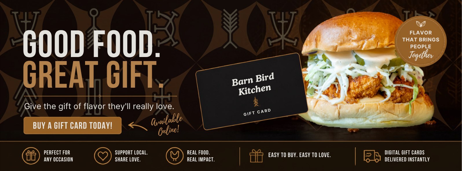 Barn Bird Kitchen Gift Cards &mdash; Good Food. Great Gift.